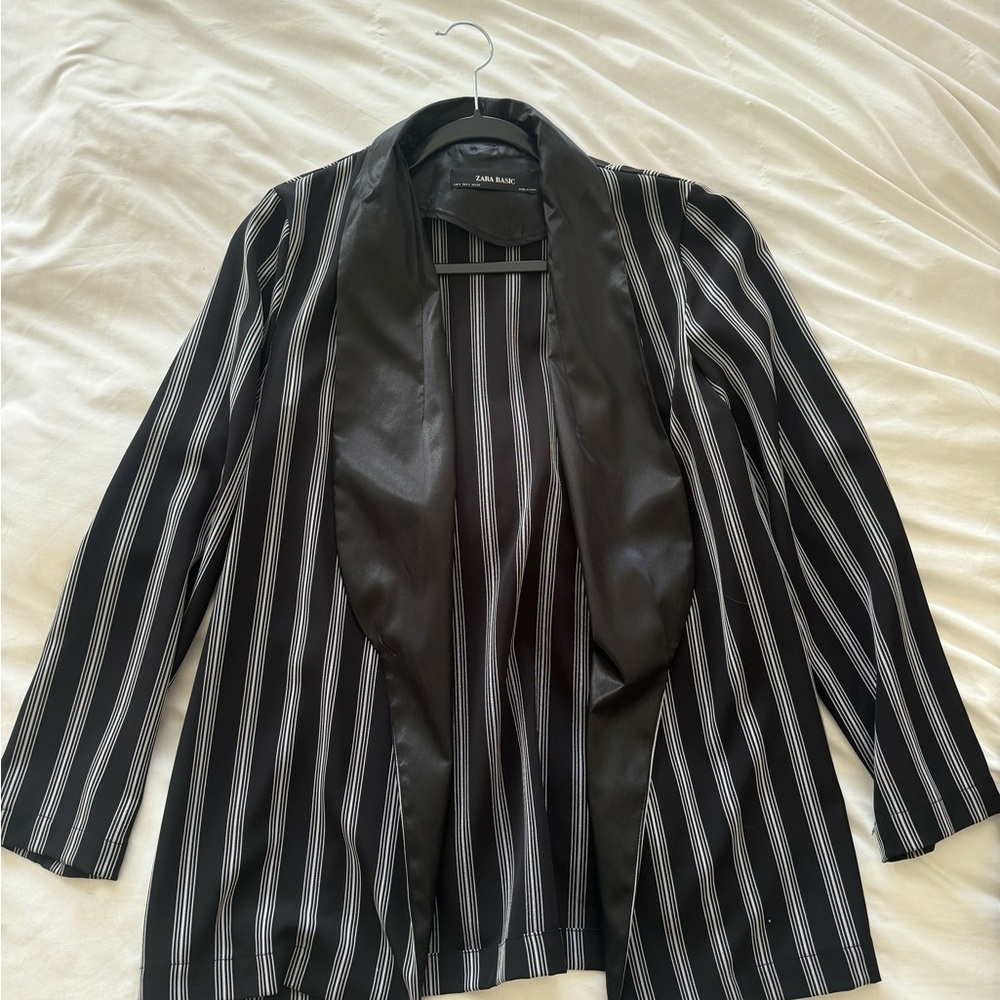 Zara black Striped Women's Jacket